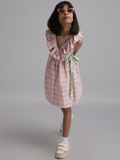 Audrey Wrap Dress - Sunday Blush Gingham NoaClothing